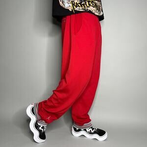 Vintage Y2K Jordan Sweatpants Mens L Baggy Fit Red Joggers Grey Silver Tag